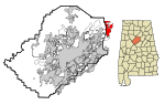 Jefferson County Alabama Incorporated and Unincorporated areas Argo Highlighted